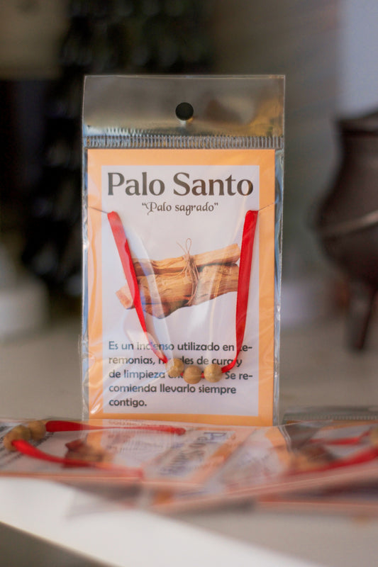 Pulsera Palo Santo Lazo Rojo